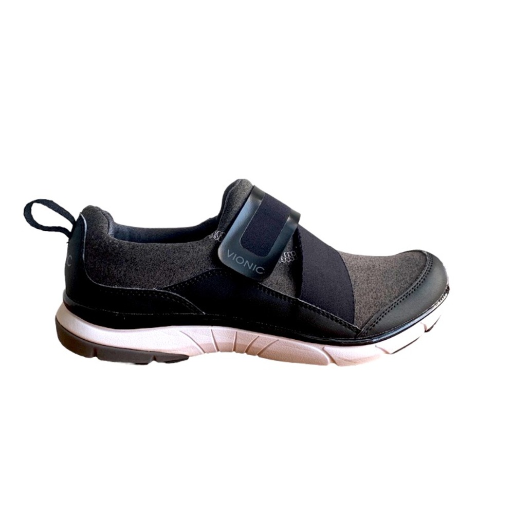 Vionic Darcy Sneaker Shoe Black Heather Gray 7 Everyday Walking Relaxed Casual